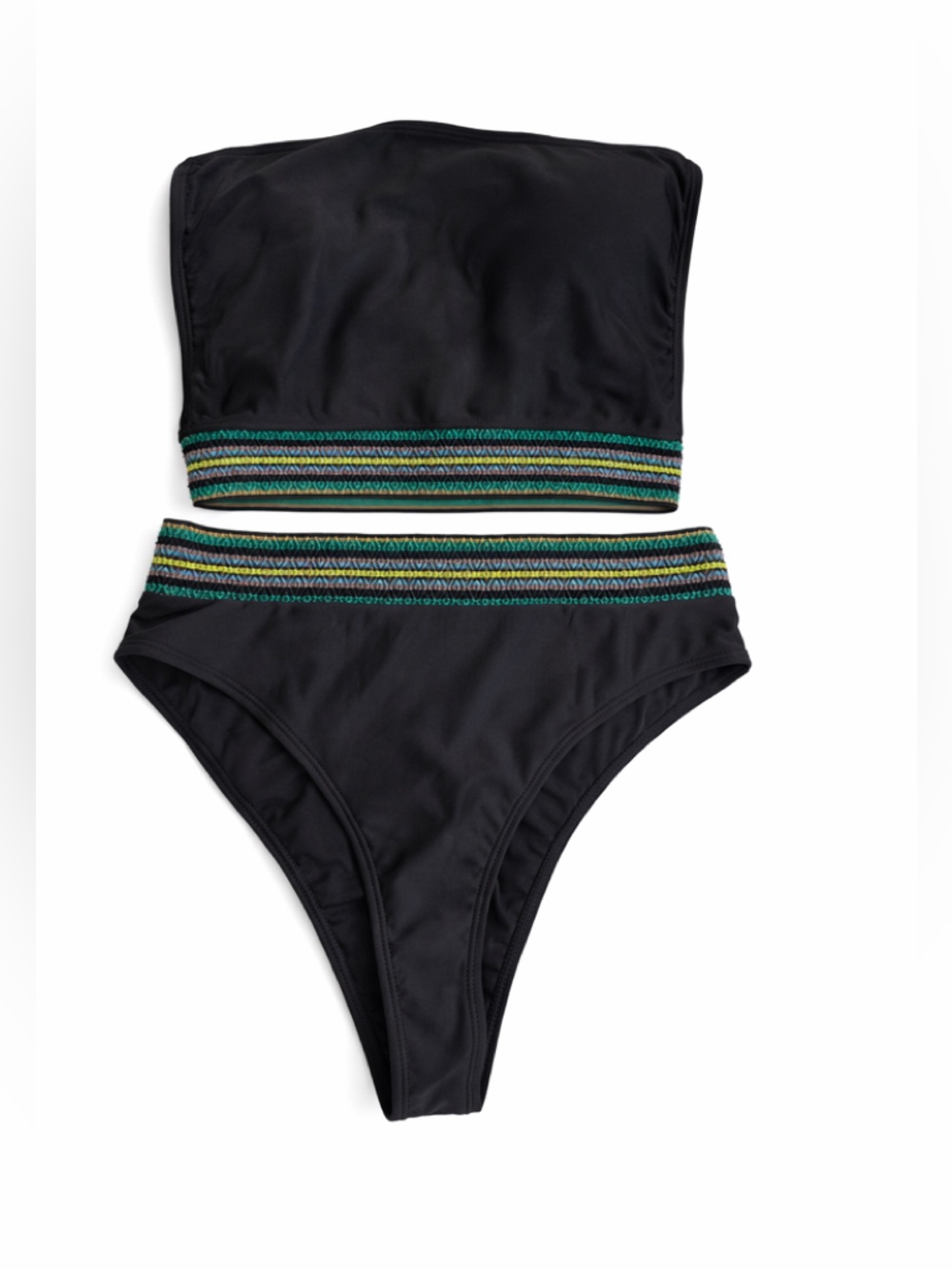 🐣5/$25 SHEIN Black and Striped Bathing Suit